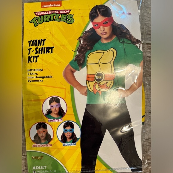 Nickelodeon, Teenage Mutant Ninja Turtles T-shirt Kit Costume Adult Medium‎ 8-10 - Picture 3 of 8